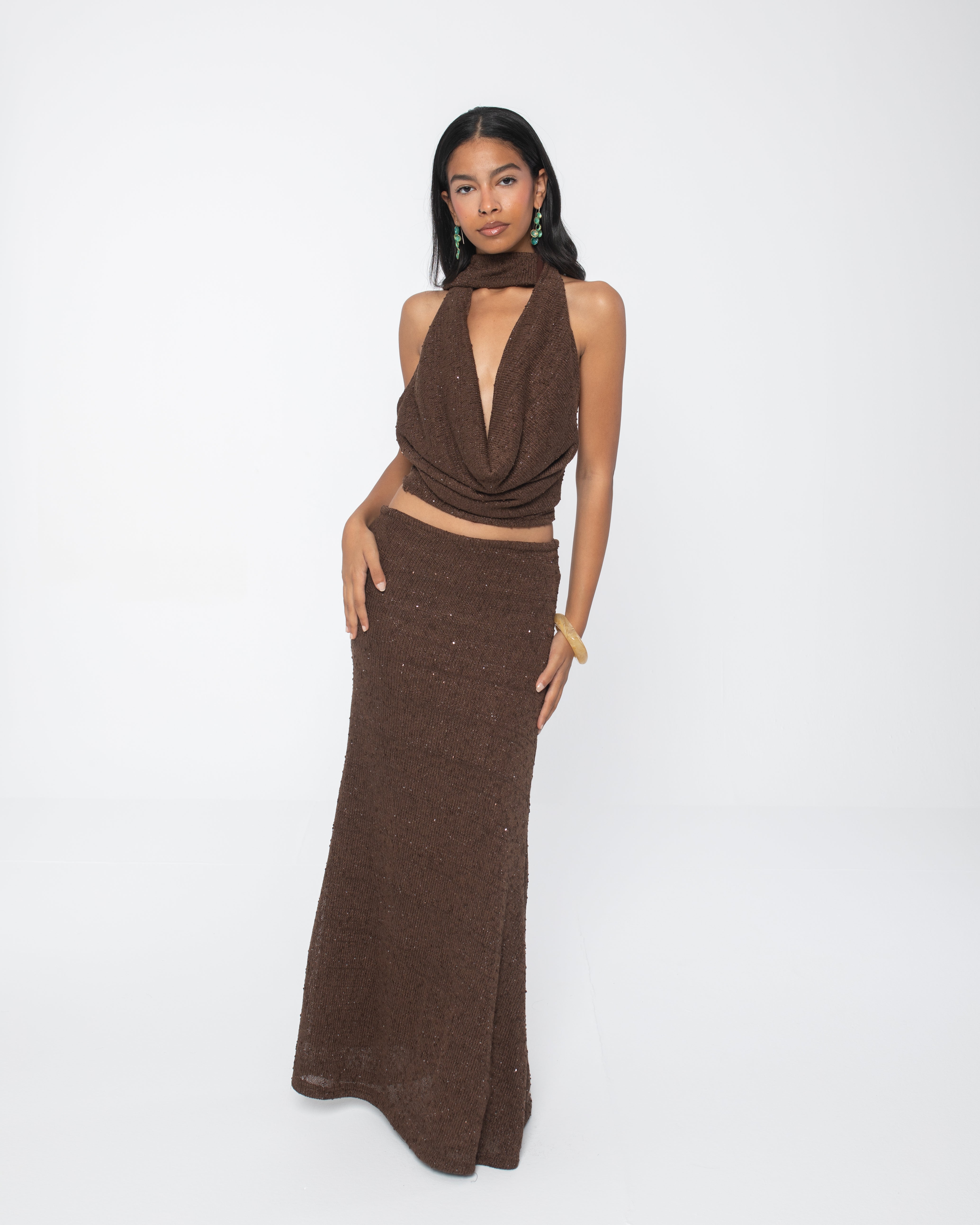 Brown Scarf Set