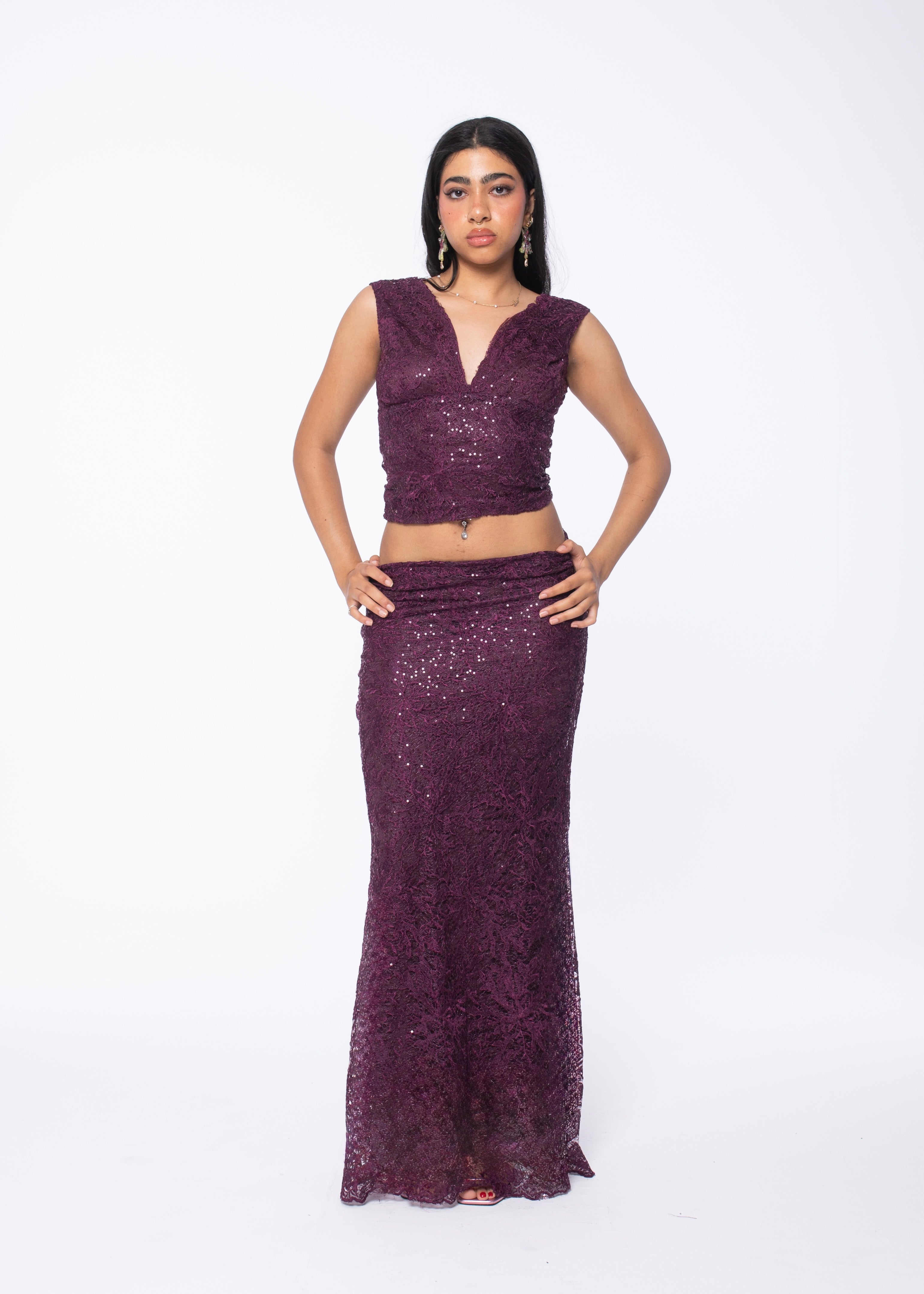 Purple Sequins Set