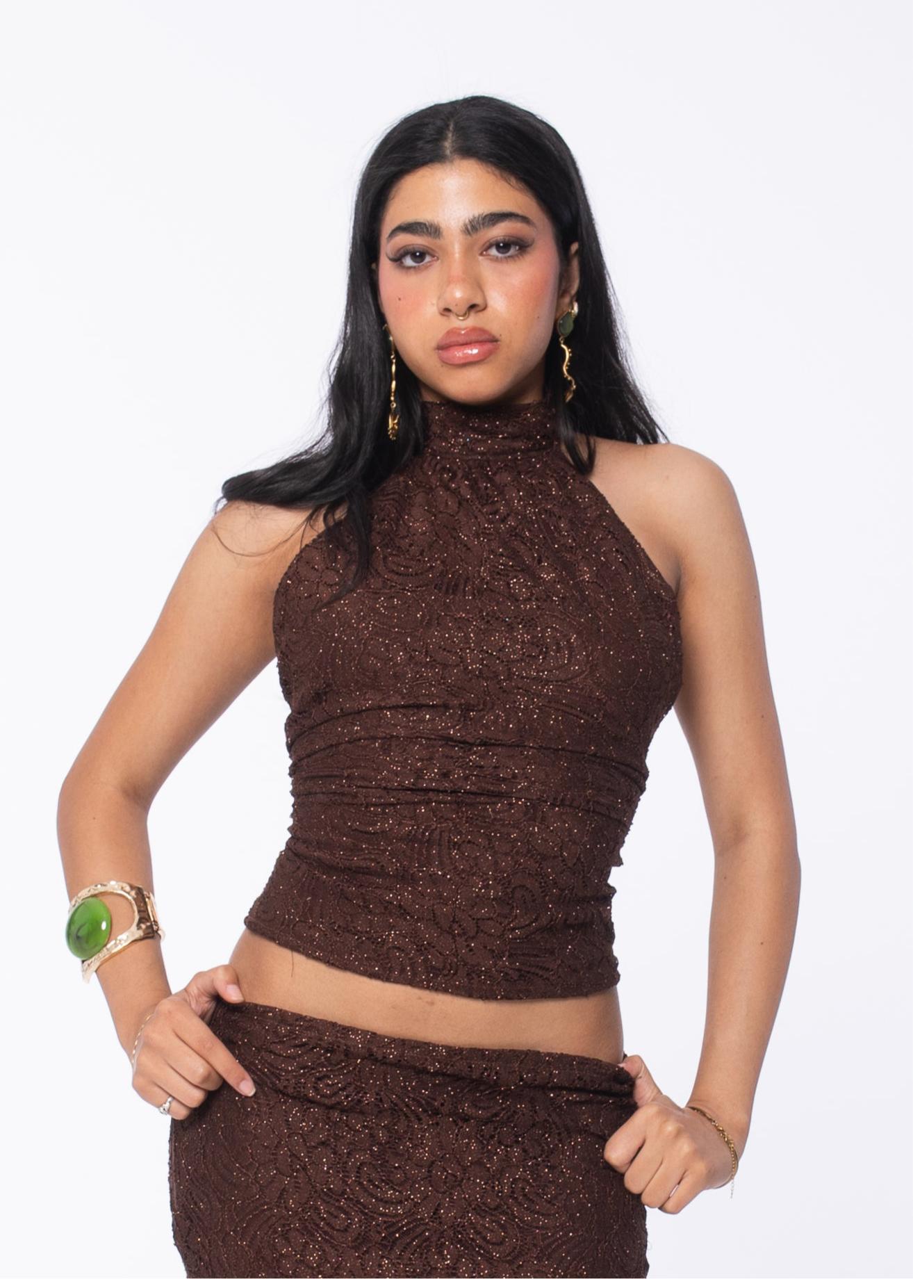 Brown Lace Top