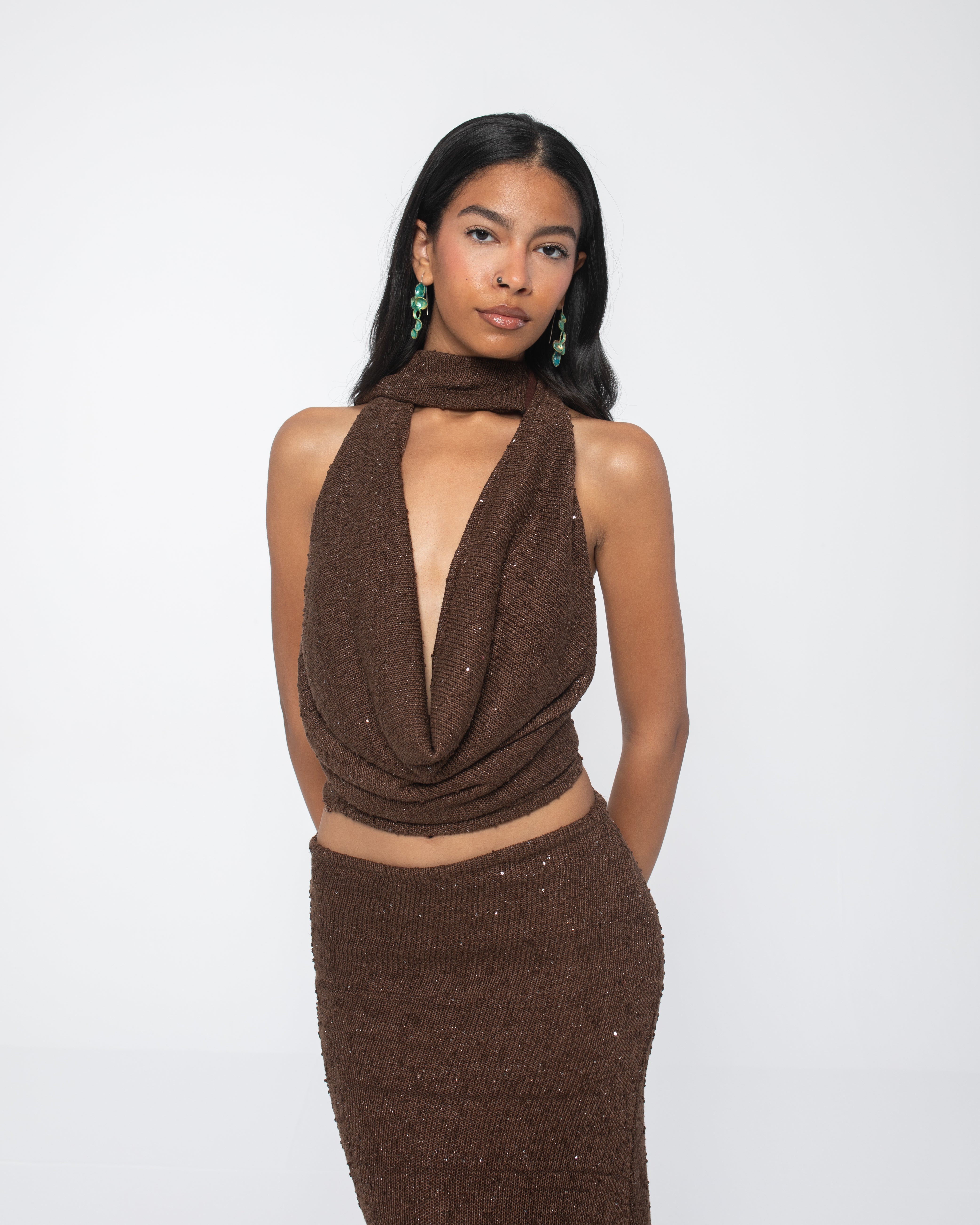 Brown Scarf Set