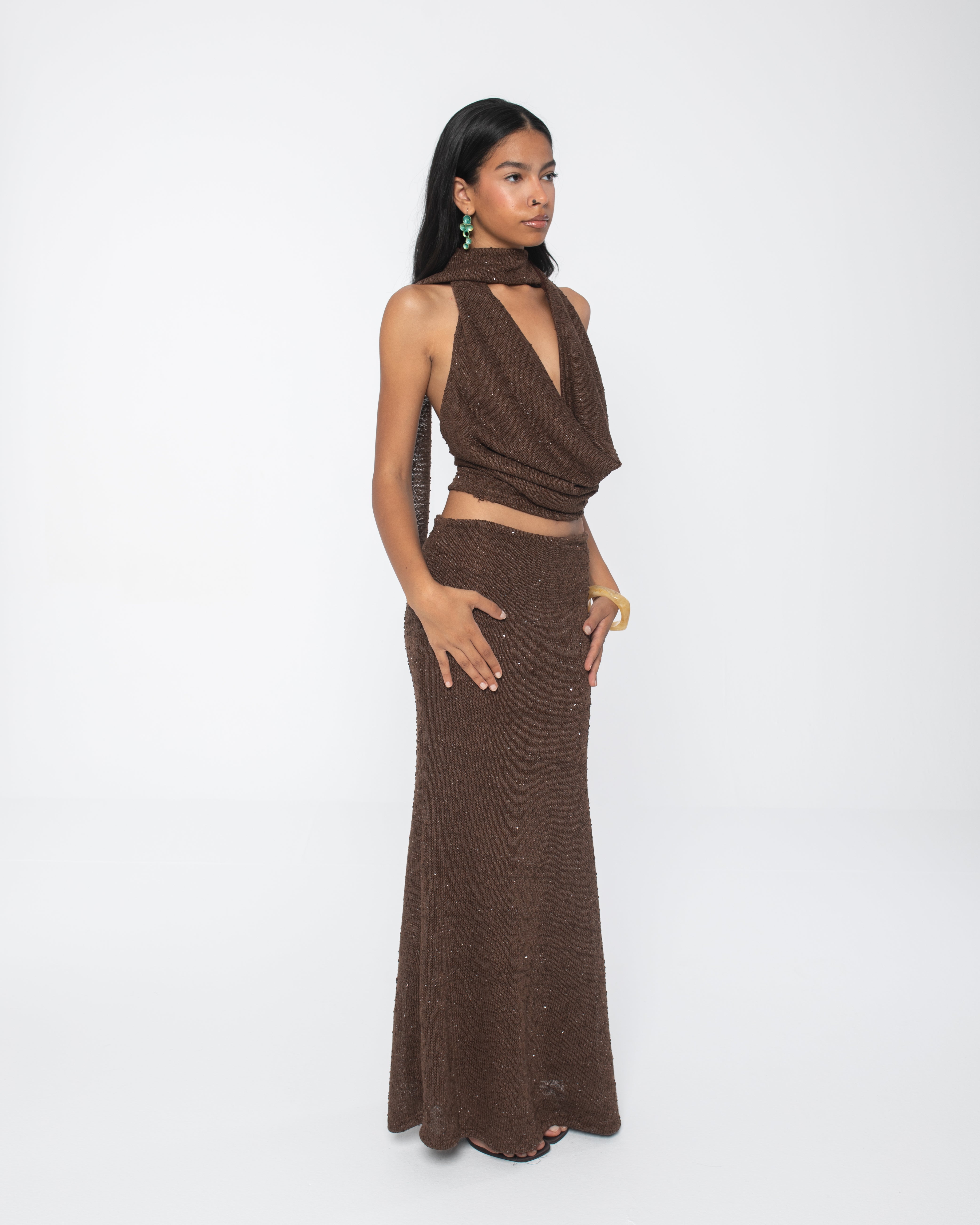 Brown Scarf Set