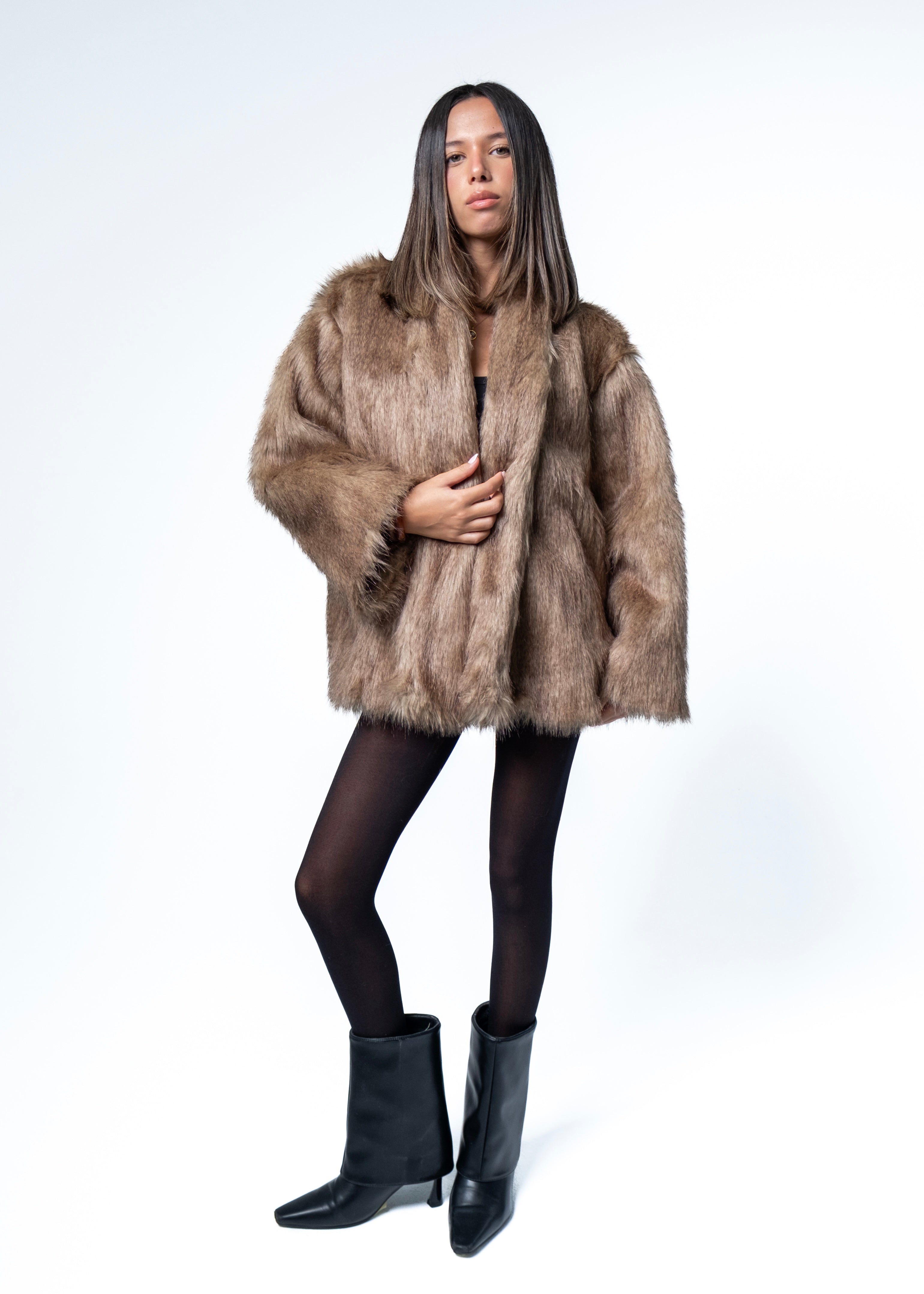 Brown Faux Fur Jacket
