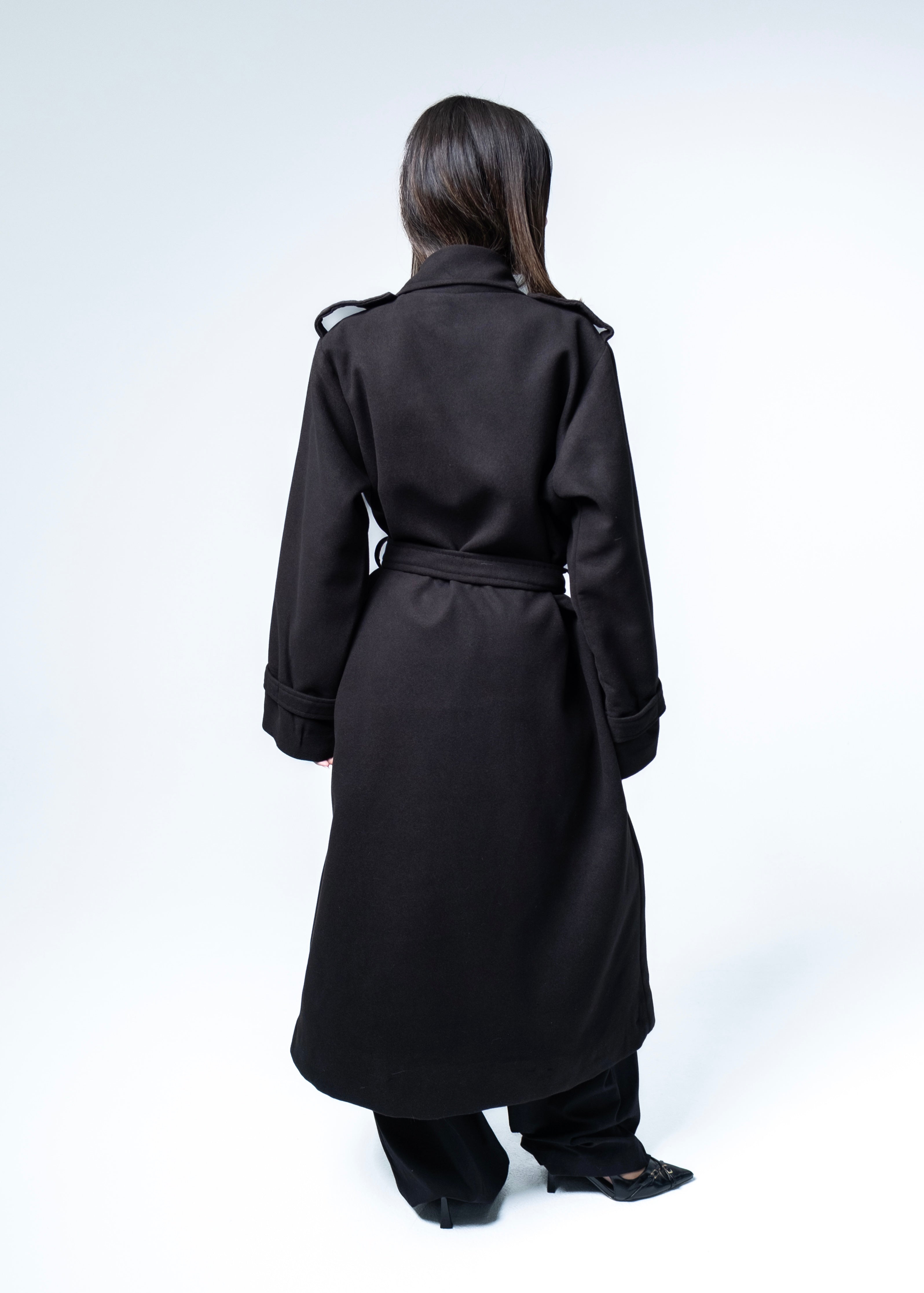 Black Maxi Wool Coat – Myra